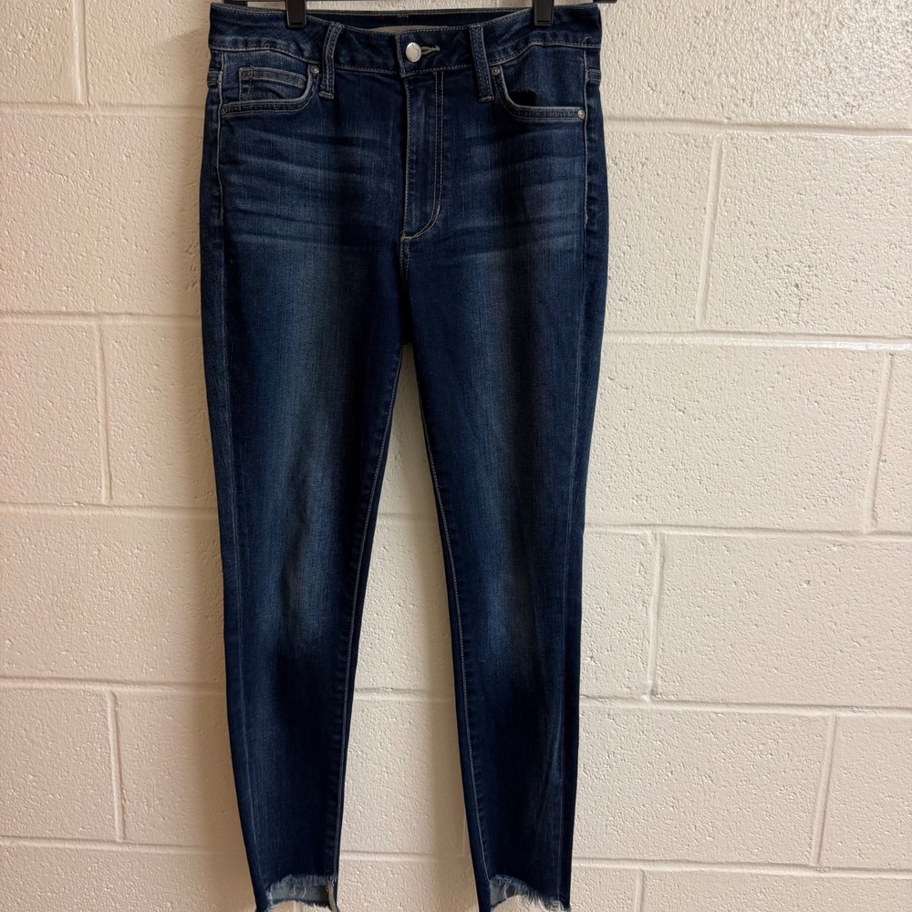 Joe's Jeans Womens High Rise Skinny Jeans 28 Dark Wash Raw Step Hem Denim